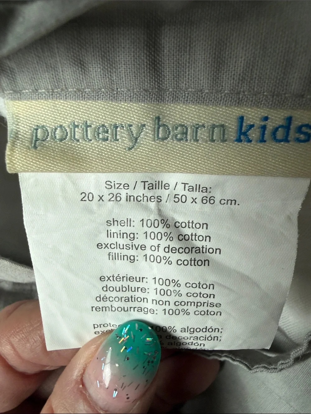 Pottery Barn Kids Navy and Gray Starfighter Quilted pillow sham